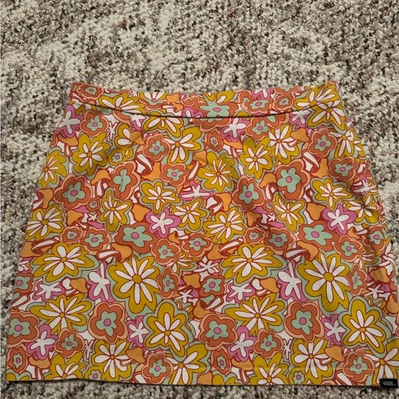 Vans Orange Multi Floral Mini Skirt - Picture 2 of 4